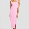 CLOTHING Lela Rose | Stretch Twill Open Neck Pencil Dress Peony