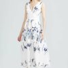 CLOTHING Lela Rose | Garden Fil Coupe V-Neck Midi Dress White