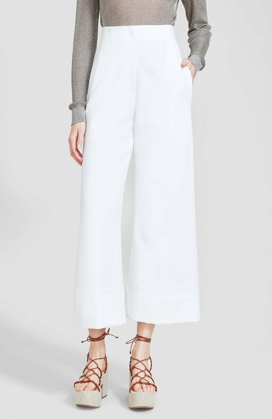 CLOTHING Lela Rose | Stretch Twill High Waist Wide Leg Pant Ivory