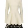 CLOTHING Lela Rose | Guipure Applique Knit Georgia Dress Ivory/Black