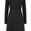 CLOTHING Lela Rose | Rib Knit Open Neck Fit And Flare Dress Black