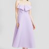 CLOTHING Lela Rose | Diamond Jacquard Bow Front Midi Dress Lavender