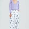 CLOTHING Lela Rose | Metallic Jersey Knit Open Neck Sweater Lavender