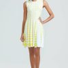 CLOTHING Lela Rose | Linear Knit Sleeveless Dress Ivory