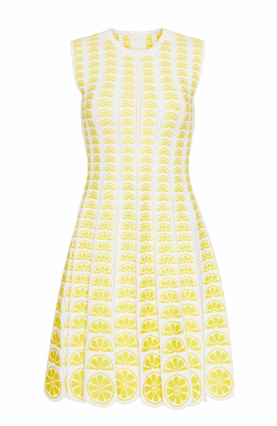 CLOTHING Lela Rose | Linear Knit Sleeveless Dress Ivory