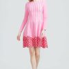 CLOTHING Lela Rose | Linear Knit Long Sleeve Dress Peony