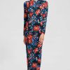 CLOTHING Lela Rose | Floral Printed Knit Long Sleeve Midi Dress Black Multi