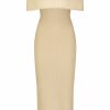 CLOTHING Lela Rose | Rib Knit Cuff Midi Dress Ivory