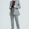 CLOTHING Lela Rose | Stretch Check Blazer Black/Ivory