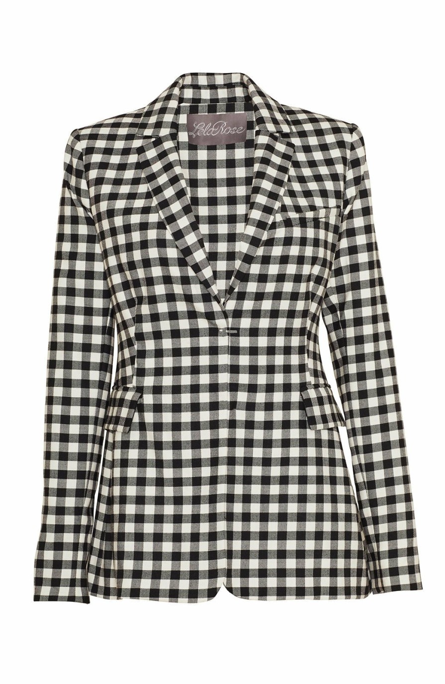 CLOTHING Lela Rose | Stretch Check Blazer Black/Ivory