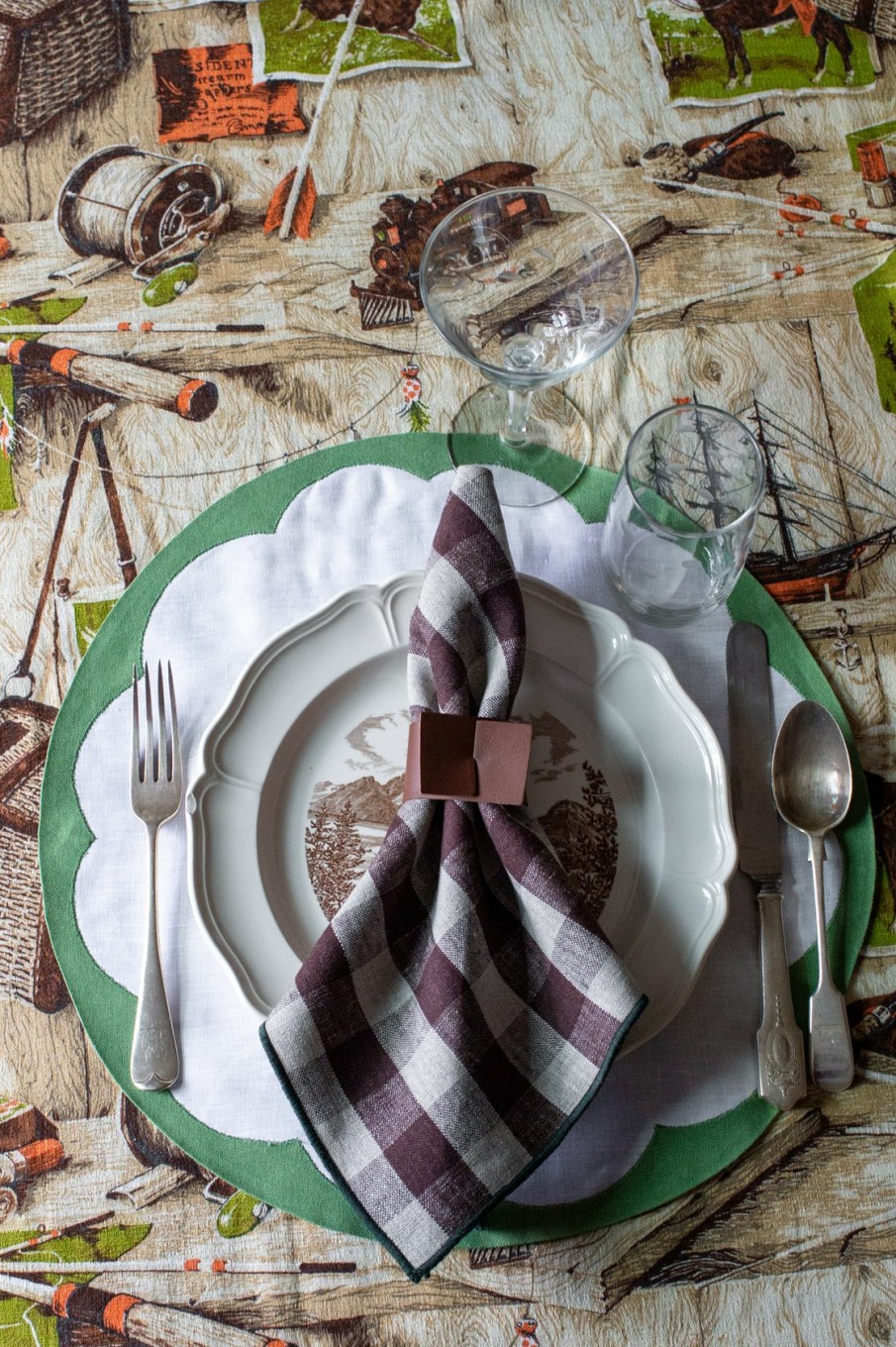 Home Goods Lela Rose | Gingham Linen Napkins Brown