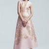 CLOTHING Lela Rose | Floral Metallic Jacquard Blair Dress Blush