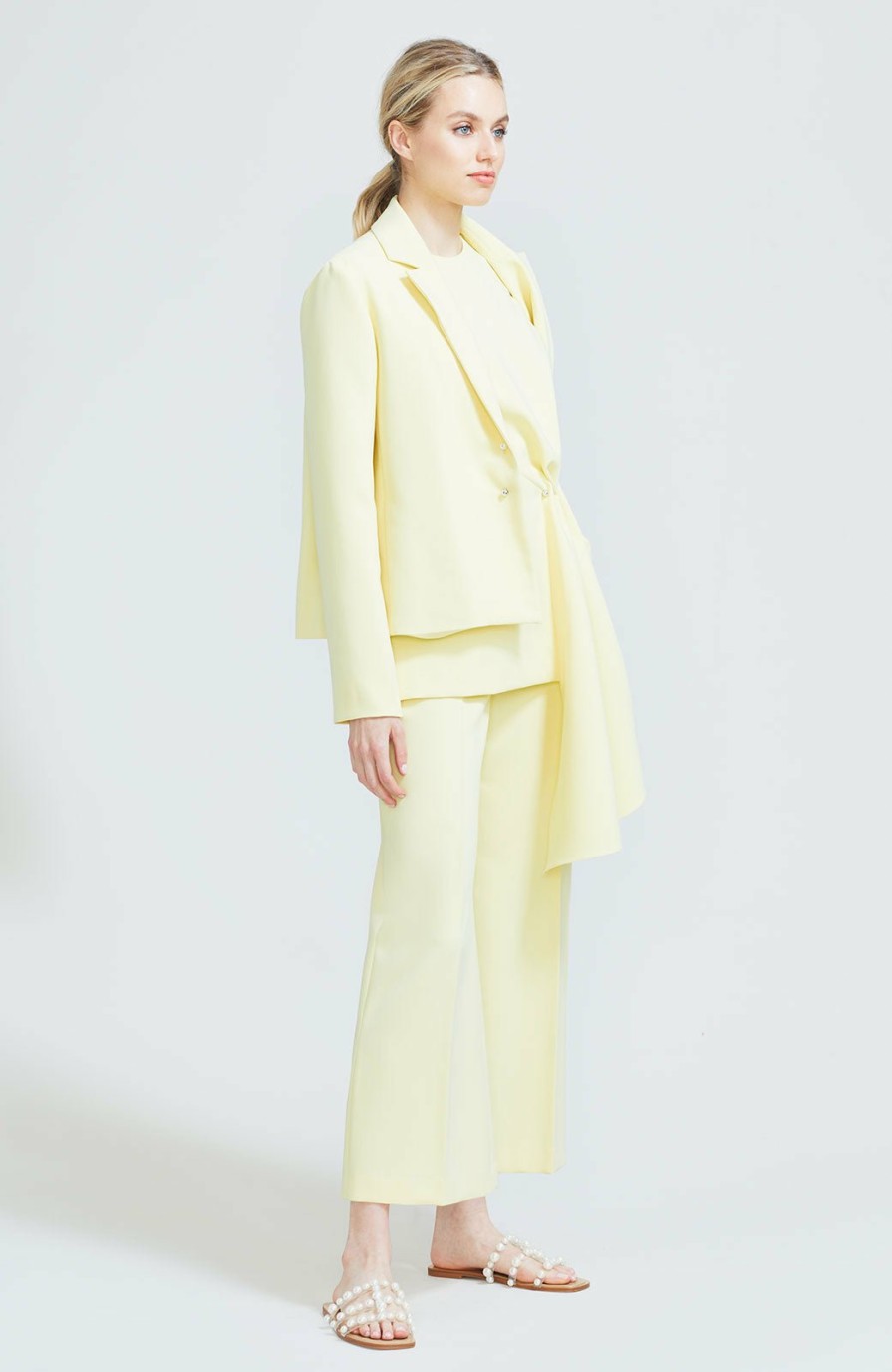 CLOTHING Lela Rose | Stretch Twill Cape Back Jacket Limoncello