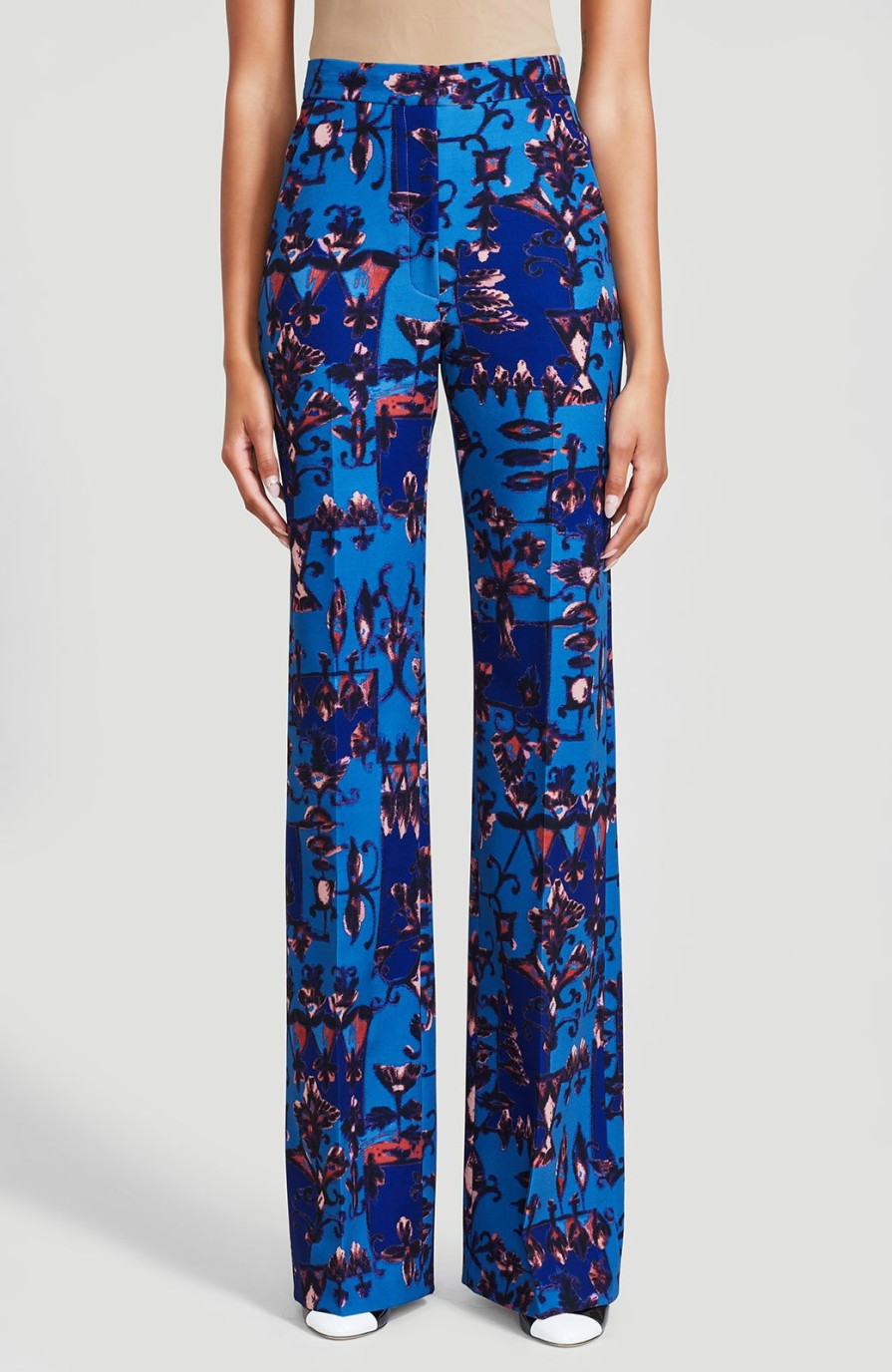 CLOTHING Lela Rose | Vintage Floral Crepe Maggie Pant Cerulean