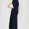 CLOTHING Lela Rose | Lurex Knit Mock Neck Midi Dress Navy