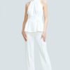 CLOTHING Lela Rose | Stretch Crepe Halter Top White