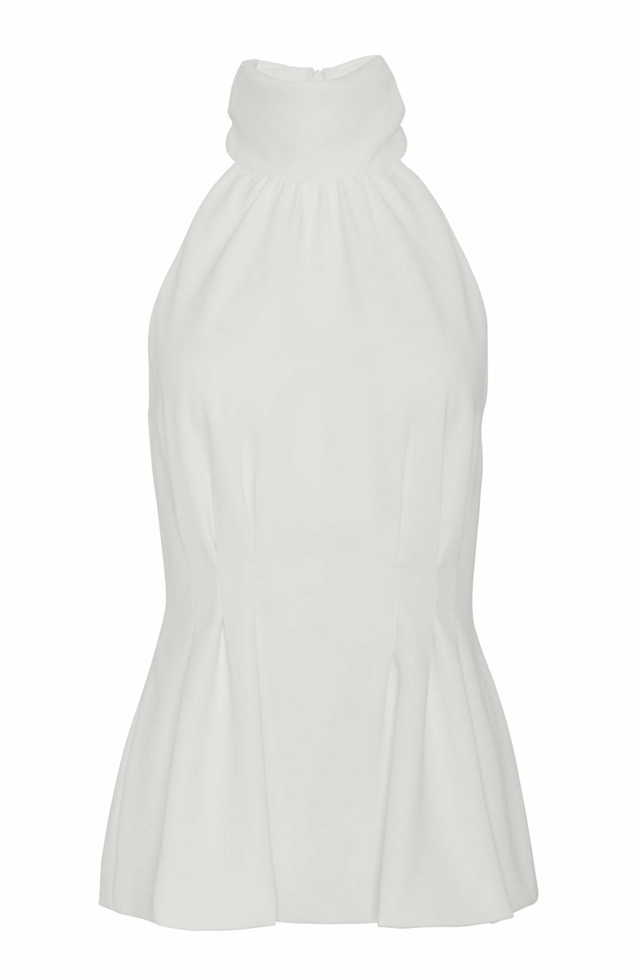 CLOTHING Lela Rose | Stretch Crepe Halter Top White