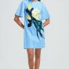 CLOTHING Lela Rose | Tulip Printed Gingham Tunic Dress Sky