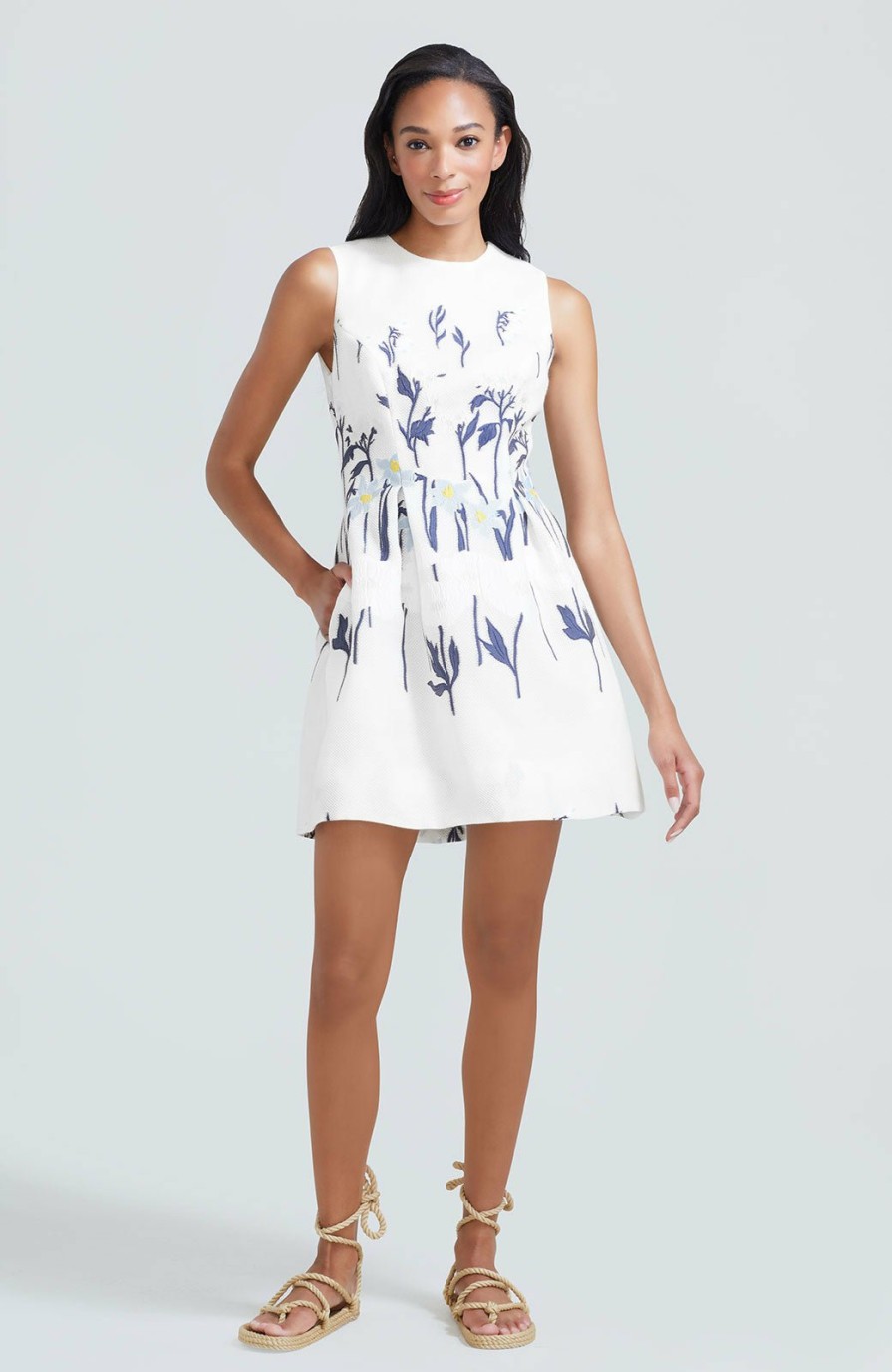 CLOTHING Lela Rose | Garden Fil Coupe Betsy Dress White