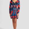 CLOTHING Lela Rose | Floral Ottoman Open Neck Seamed Dress Black Multi