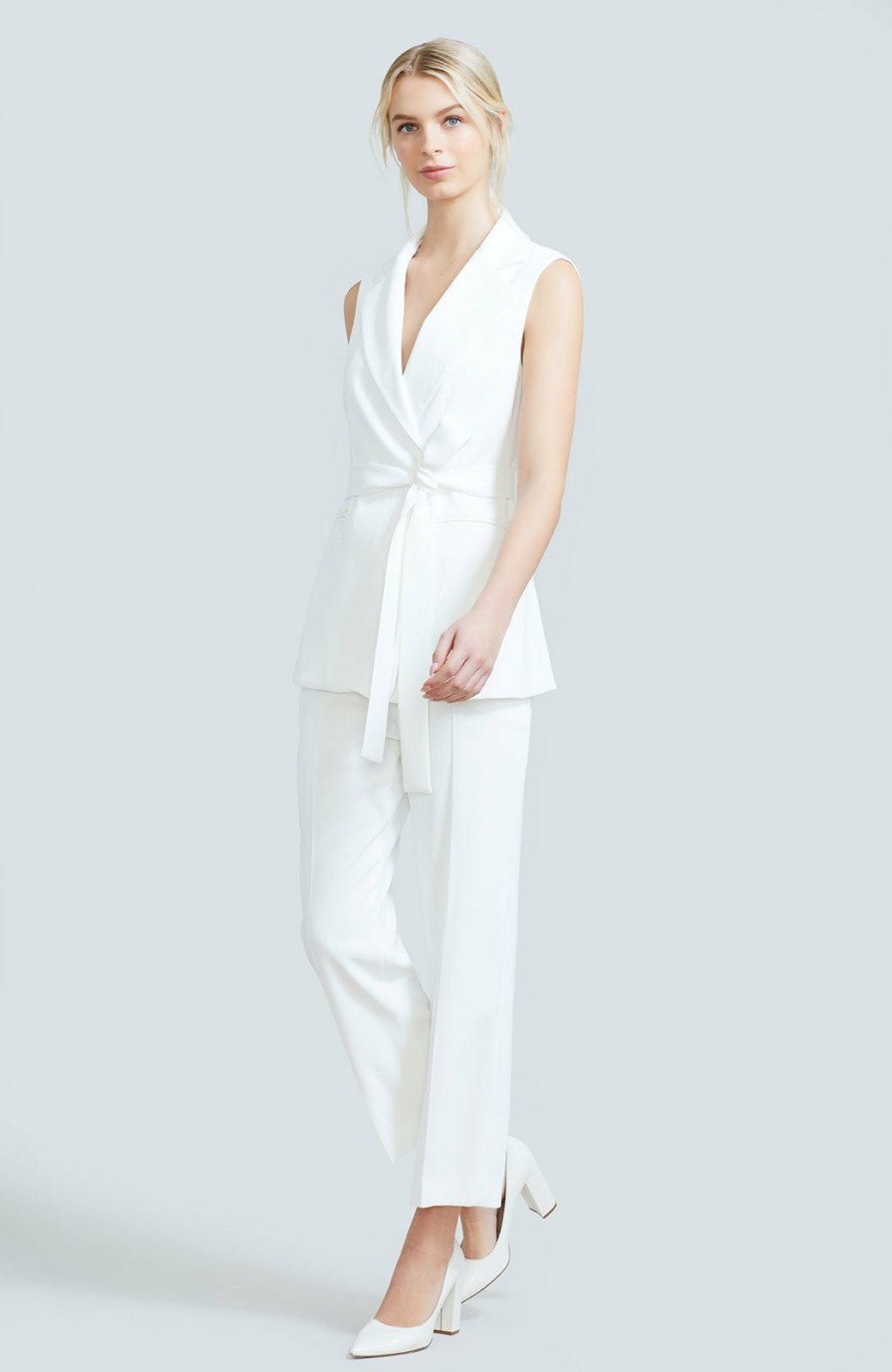 CLOTHING Lela Rose | Stretch Crepe Demi Pant White