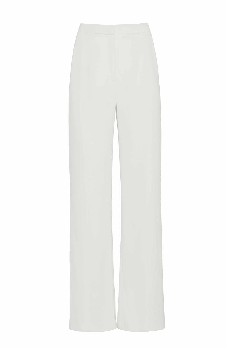 CLOTHING Lela Rose | Stretch Crepe Seamed Detail Maggie Pant White