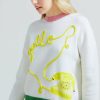 CLOTHING Lela Rose | Novelty Knit Banana Phone Sweater Ivory Multi